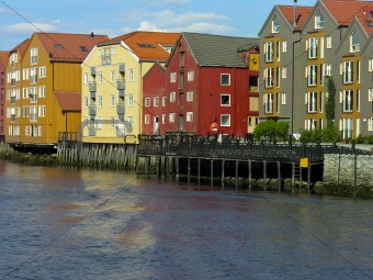 Trondheim old house over a river
