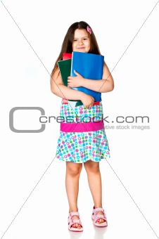 girl with notebooks