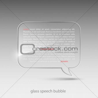 Glass speech bubble.
