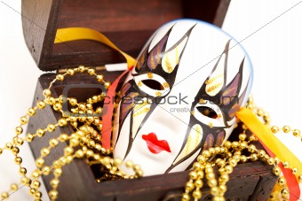 Mask in an old box
