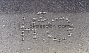 H2O Water Droplet Writing on Glass