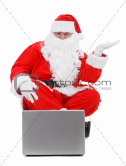 Santa claus with laptop 