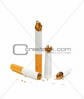 No smoking. Broken cigarette.