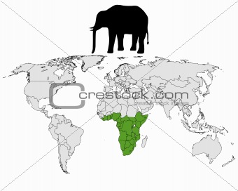African elephant range