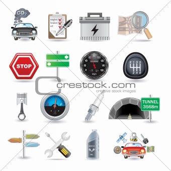 car parts and icons