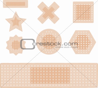 set of plasters isolated on white