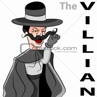 Evil Villain Mustache Man
