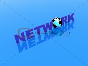 Global Network with World Globe