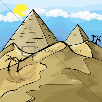 Illustration of Egyptian Pyramids