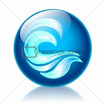 Waves glossy icon