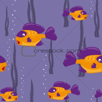 seamless pattern yellow fish
