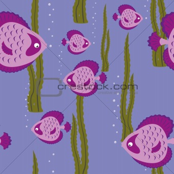 seamless pattern pink fish