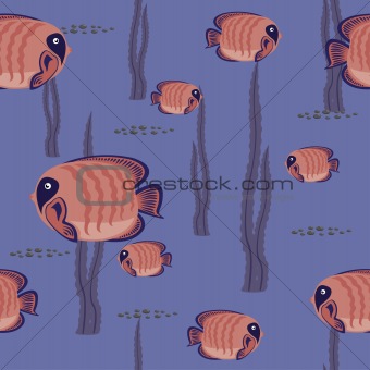 seamless pattern red fish