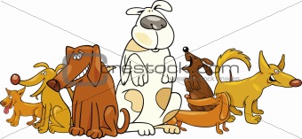 Group of funny dogs