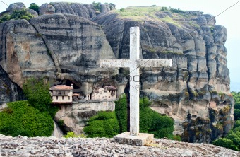 Monastery Ypapanti and Cross, Meteora, Greece