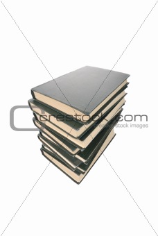 old books stack isolated on white 