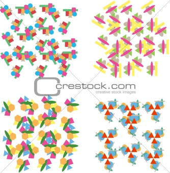 Set of repeating geometric patterns