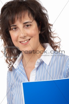 Casual woman with notebook