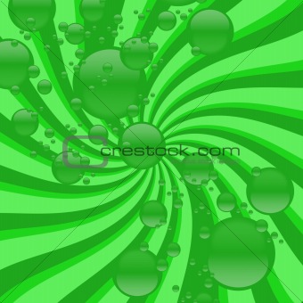 Green Abstract Bubble Swirl Background