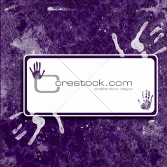 Purple Handprint Grunge Background