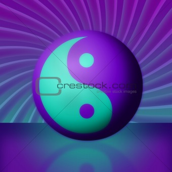 Purple & Teal Yin Yang Swirling Vortex
