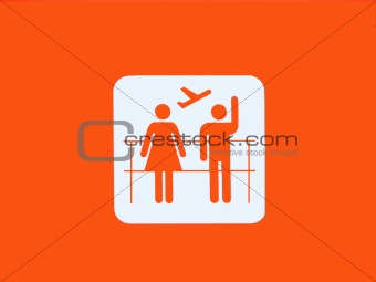 Orange departing flights sign