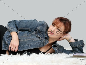 Casual woman relaxing