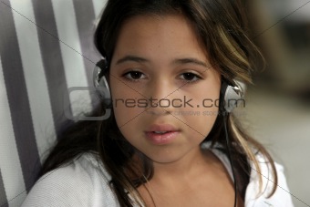 Cute girl in headphones