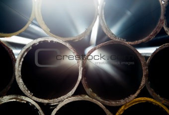 Stacked Steel Pipe Abstract