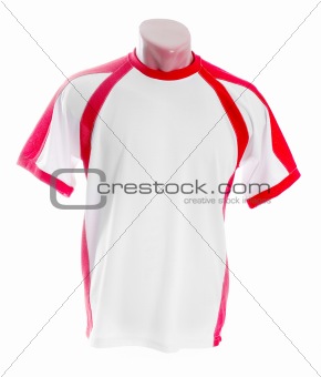 White t-shirt with red insets