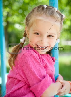 little girl smiling