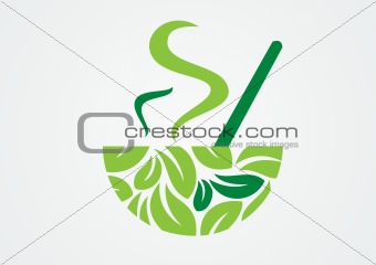 Vector illustration of a cup of green tea