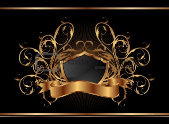 golden ornate frame for design