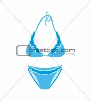 blue female swimsuit isolated