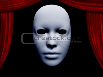 human face mask and curtains