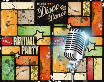 Retro' revival disco party flyer 