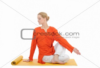 series or yoga photos. young woman doing yoga pose