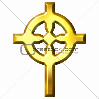 3D Golden Celtic Cross