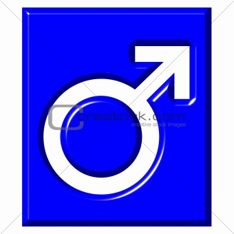 3D Male Symbol Sign