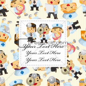 cartoon doctor and nurse card card