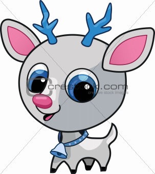 Cute deer Rudolf vector illustration