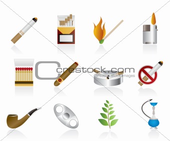Smoking and cigarette icons