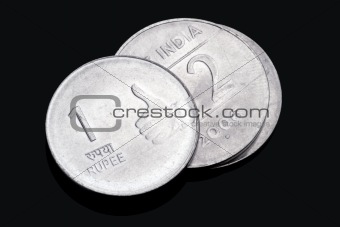 Closeup of Indian Rupee Coins