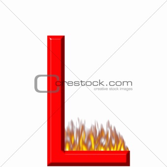 3D Letter L on Fire