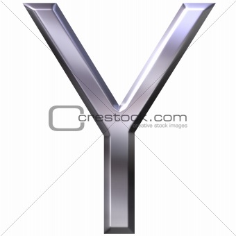 3D Silver Letter Y