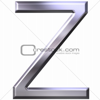 3D Silver Letter Z