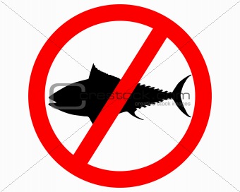 Prohibition sign tuna fishing