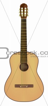 acoustic guitar isolated on a white