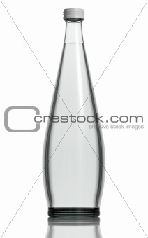 Glass bottle of soda water.