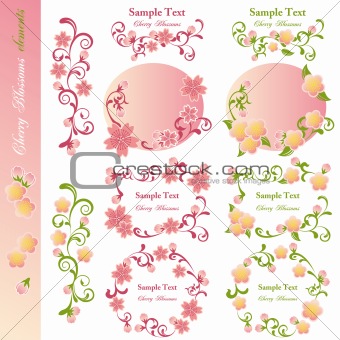 Cherry blossoms design elements